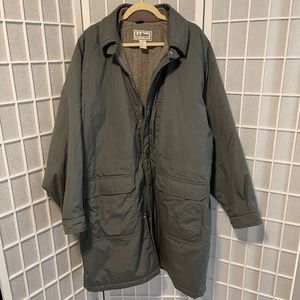 L.L. Bean Vintage plaid wool lined Parka, Size XL, Olive Green